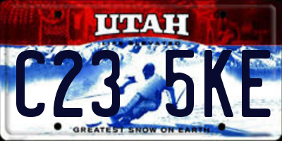 UT license plate C235KE