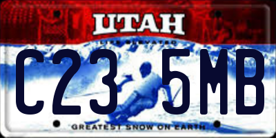 UT license plate C235MB