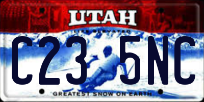 UT license plate C235NC