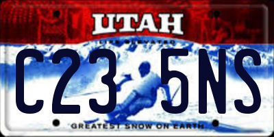 UT license plate C235NS