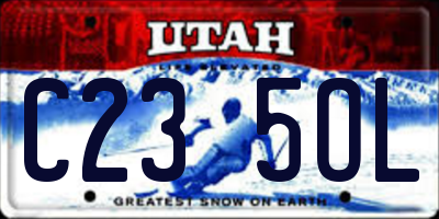 UT license plate C235OL