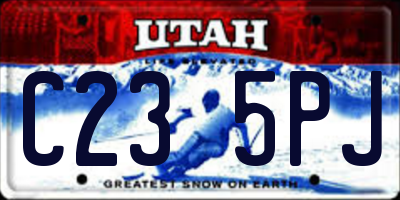 UT license plate C235PJ