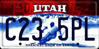 UT license plate C235PL