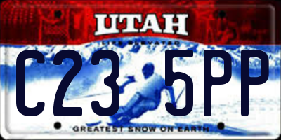 UT license plate C235PP