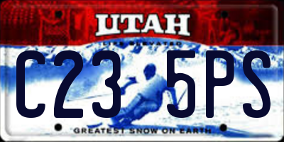 UT license plate C235PS