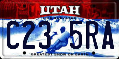 UT license plate C235RA