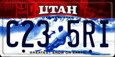 UT license plate C235RI