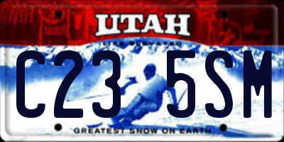 UT license plate C235SM