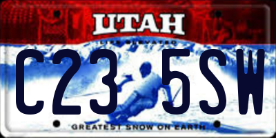 UT license plate C235SW