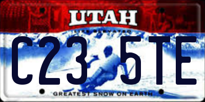 UT license plate C235TE