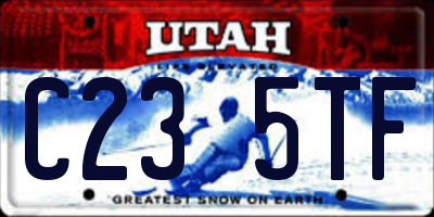 UT license plate C235TF