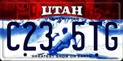 UT license plate C235TG