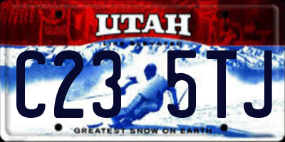 UT license plate C235TJ