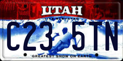UT license plate C235TN