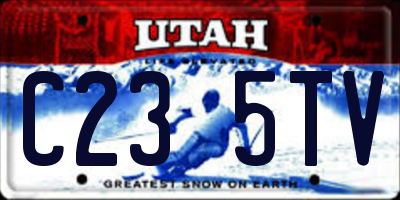 UT license plate C235TV