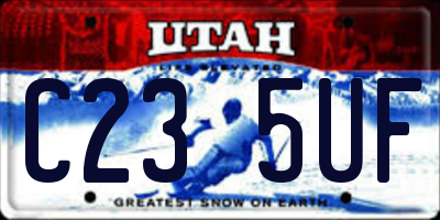 UT license plate C235UF