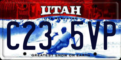 UT license plate C235VP