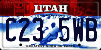 UT license plate C235WB