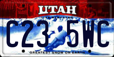 UT license plate C235WC