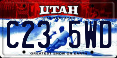 UT license plate C235WD