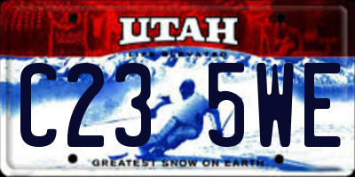 UT license plate C235WE