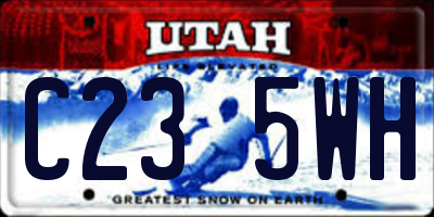 UT license plate C235WH
