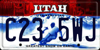 UT license plate C235WJ