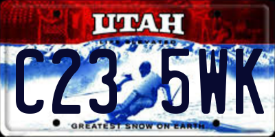 UT license plate C235WK
