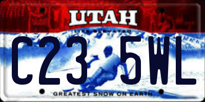 UT license plate C235WL
