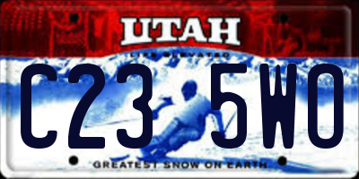 UT license plate C235WO