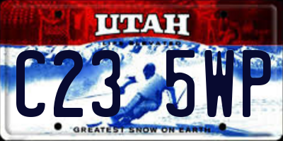 UT license plate C235WP