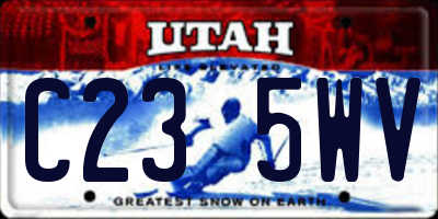 UT license plate C235WV