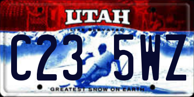 UT license plate C235WZ