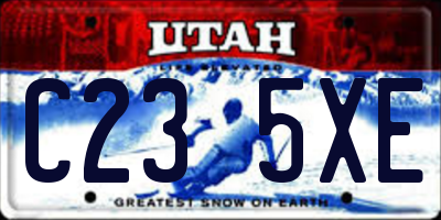 UT license plate C235XE
