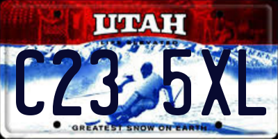UT license plate C235XL