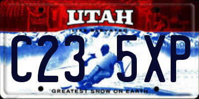 UT license plate C235XP