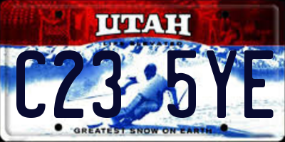 UT license plate C235YE