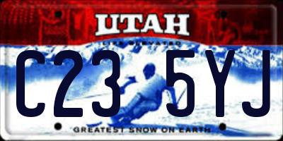 UT license plate C235YJ