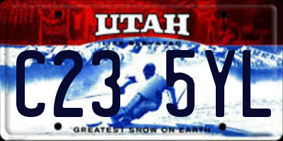 UT license plate C235YL