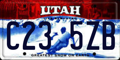 UT license plate C235ZB