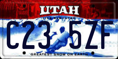 UT license plate C235ZF