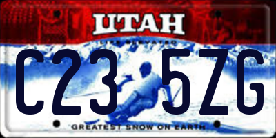 UT license plate C235ZG