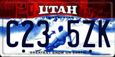 UT license plate C235ZK