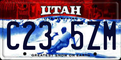 UT license plate C235ZM