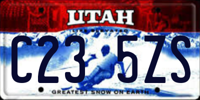 UT license plate C235ZS