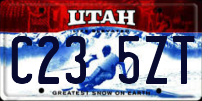 UT license plate C235ZT