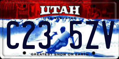 UT license plate C235ZV