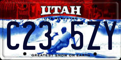 UT license plate C235ZY