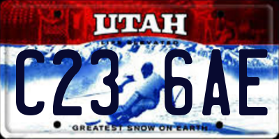 UT license plate C236AE