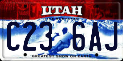 UT license plate C236AJ